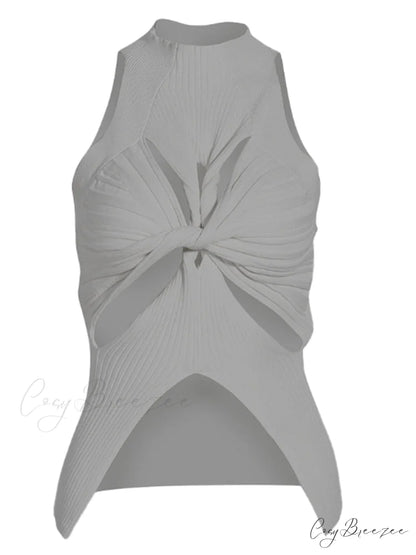 ELIANA Elegant KNITTED TOP Gray / S