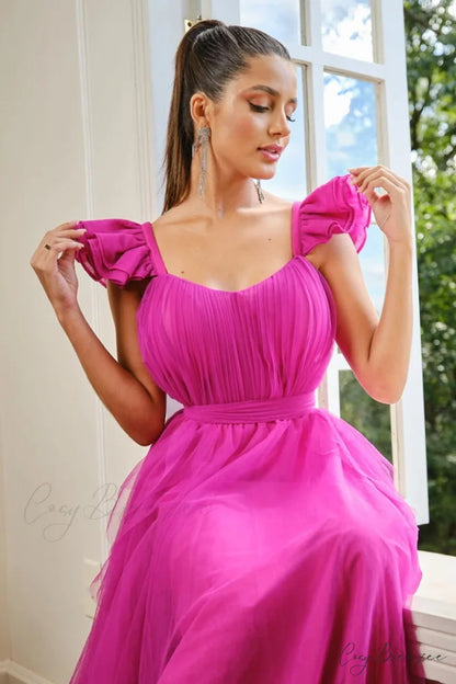 Elisabelle Runway Graceful Tulle Maxi Dress