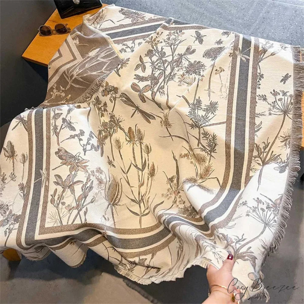 Embroidery Cashmere Winter Scarf scarf-241228