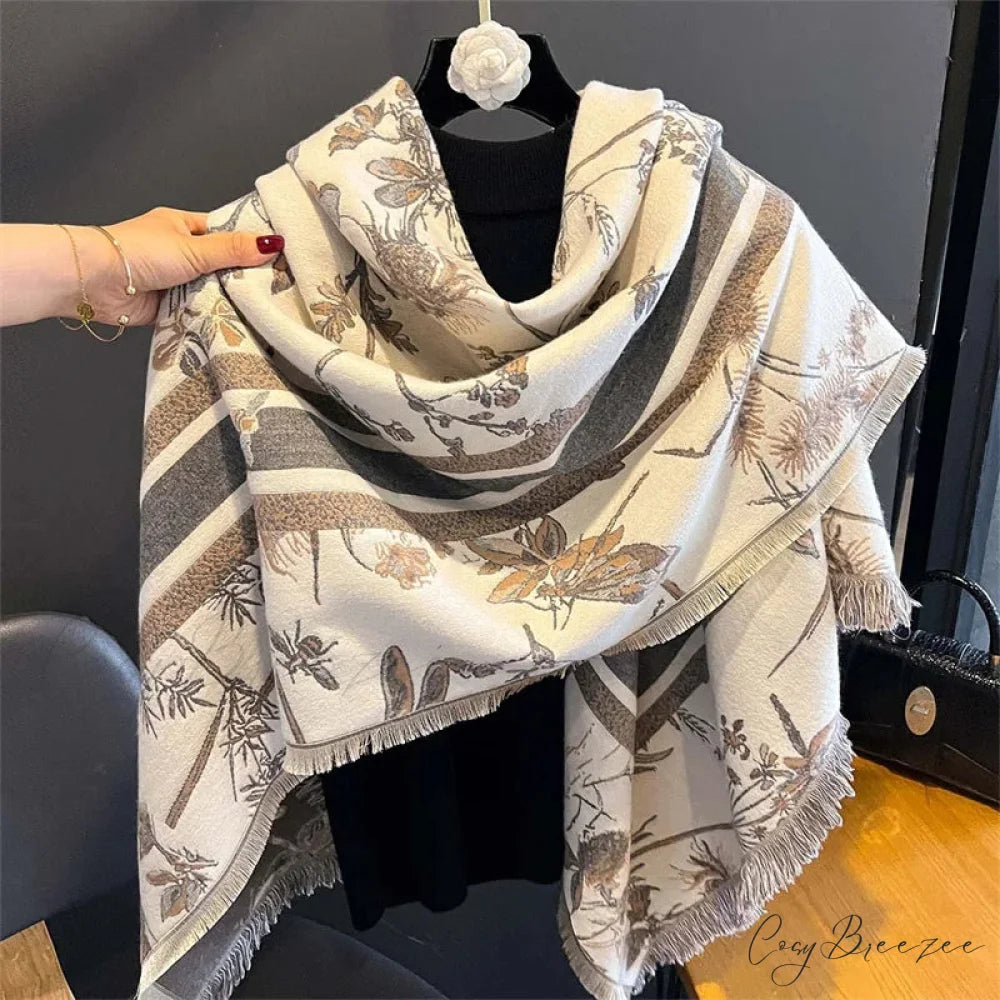 Embroidery Cashmere Winter Scarf scarf-241228