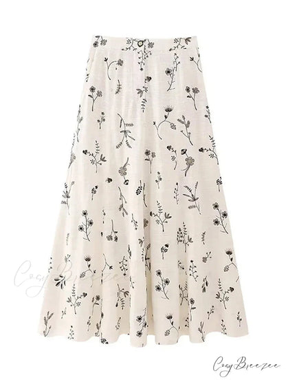 Embroidery Strap Maxi Dress
