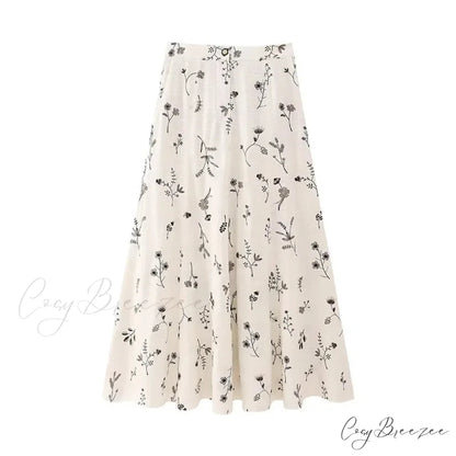 Embroidery Strap Maxi Dress Skirt / XS