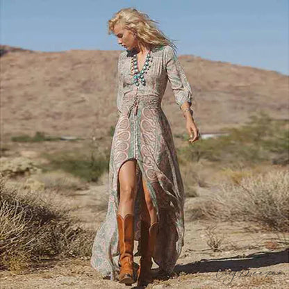 Embroidery White Elegant Cotton Party Boho Dress bohodress-250126