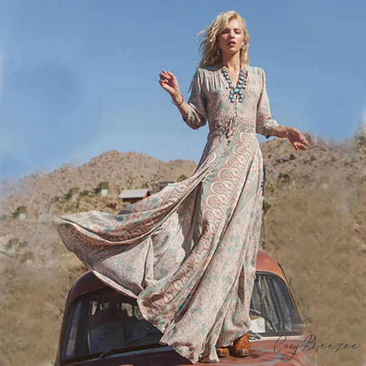 Embroidery White Elegant Cotton Party Boho Dress bohodress-250126
