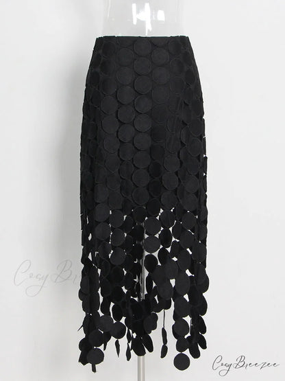 EMILI Elegant MIDI SKIRT Black / S