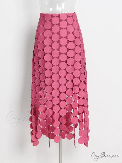 EMILI Elegant MIDI SKIRT Pink / S