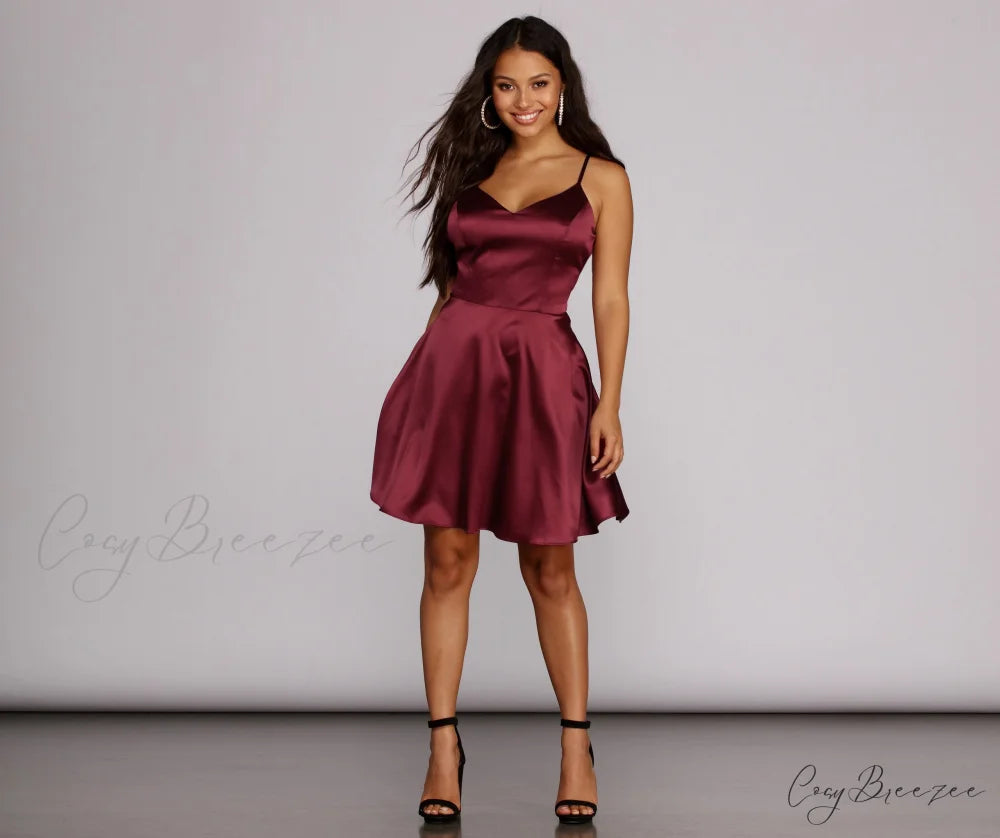 Emme Satin Stylish Party Dress
