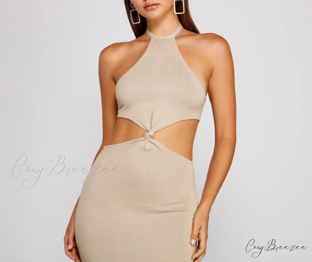 Endless Summer Stylish Halter Cutout Dress