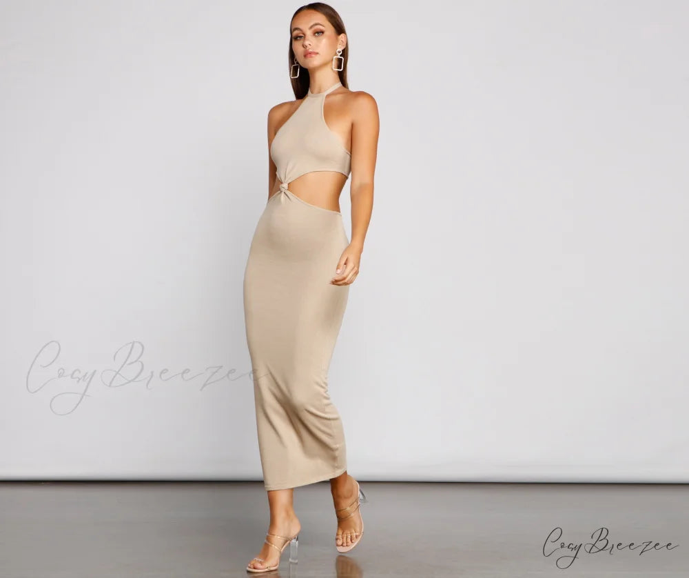 Endless Summer Stylish Halter Cutout Dress