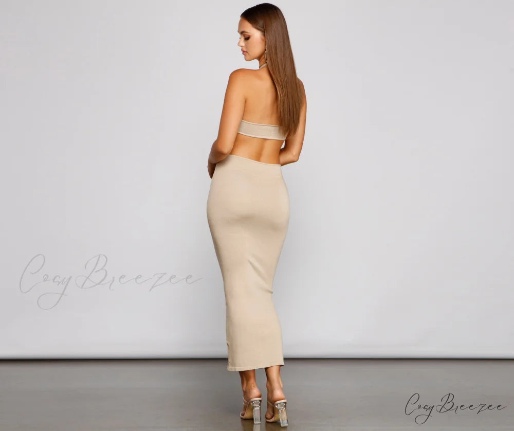 Endless Summer Stylish Halter Cutout Dress