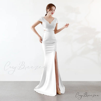 Eremi slim fit Charming long fishtail dress