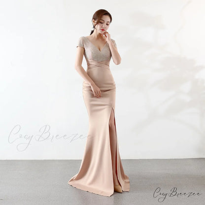 Eremi slim fit Charming long fishtail dress