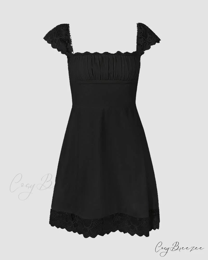 Euboea Sweetheart Stylish Mini Dress Black / XS