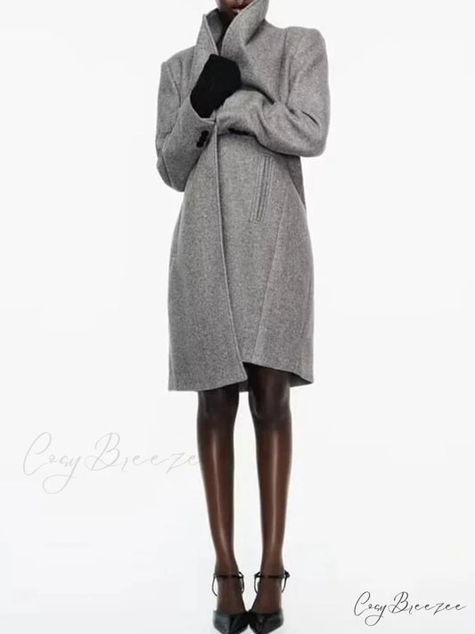 European Soft Slim Style Coat GRAY / XS overcoats-241228