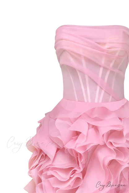 Evening Icon Tulle Trendy Strapless Maxi Dress