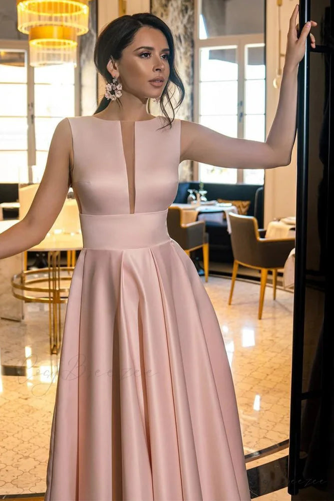 Evening Spotlight Satin Trendy Sleeveless Midi Dress
