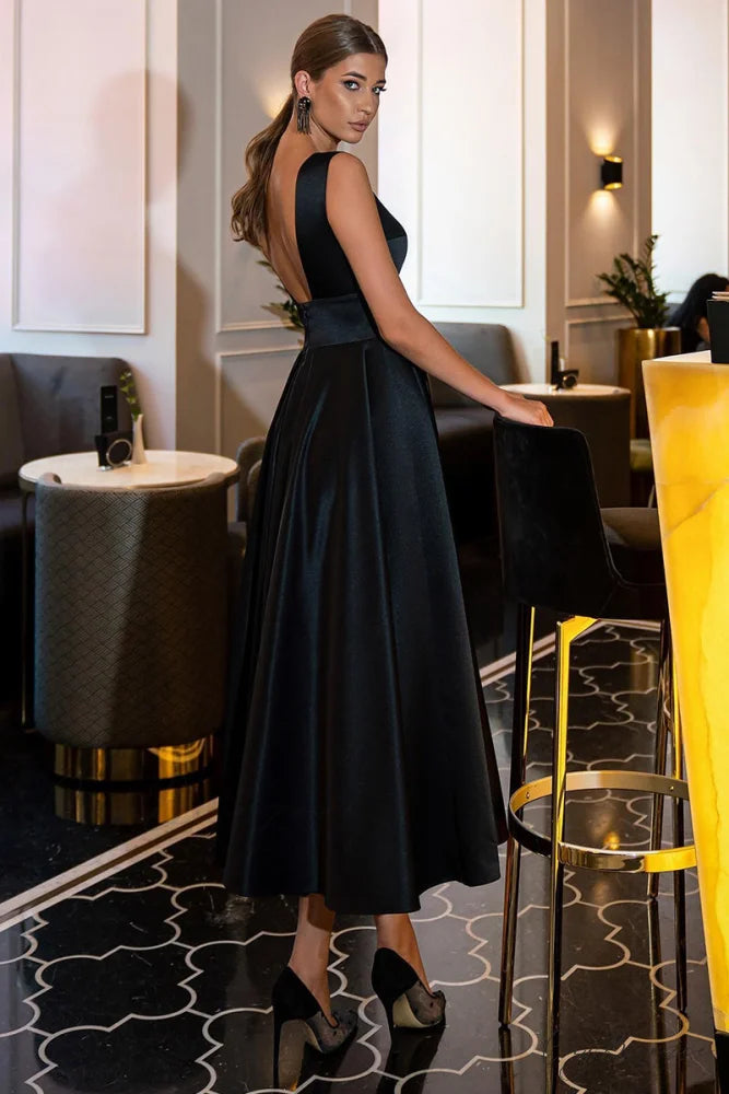 Evening Spotlight Satin Trendy Sleeveless Midi Dress