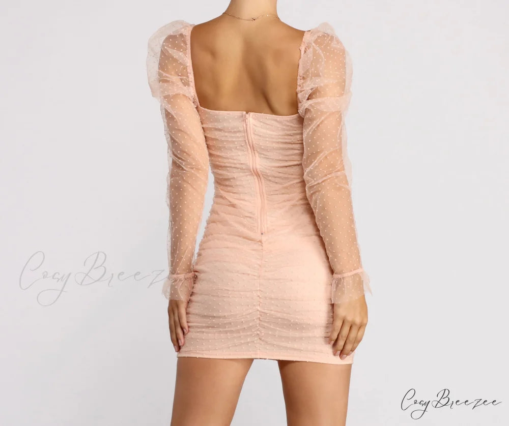 Everyone’s Sweetheart Puff Charming Sleeve Mini Dress