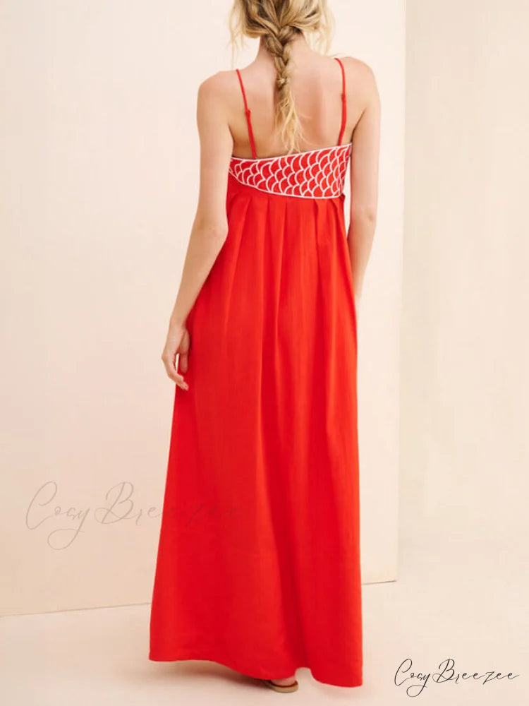 Exquisite Unique Fish-Shaped Charming Top Suspender Midi Dress