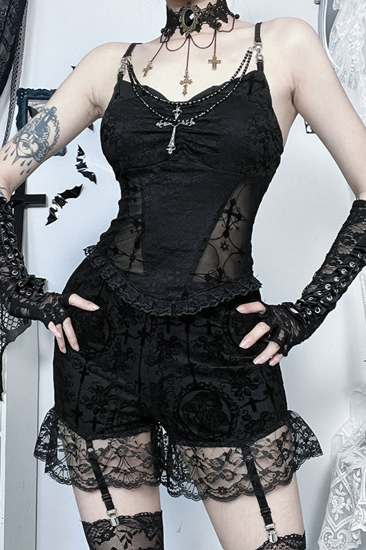 Sexy Gothic Detachable Strap Corset