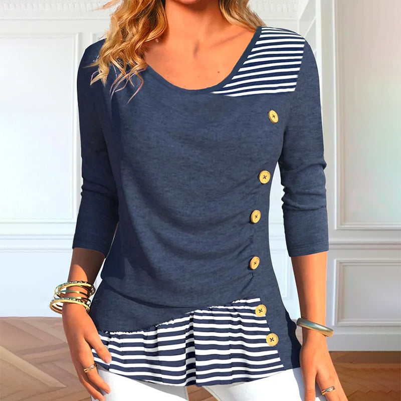 Striped Patchwork Blouse