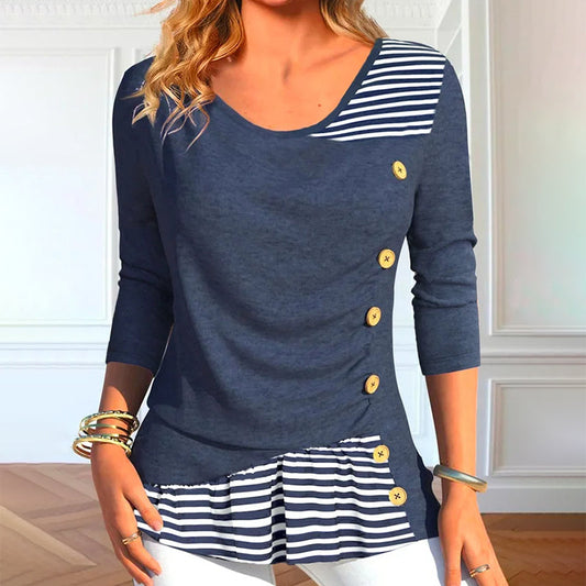 Striped Patchwork Blouse