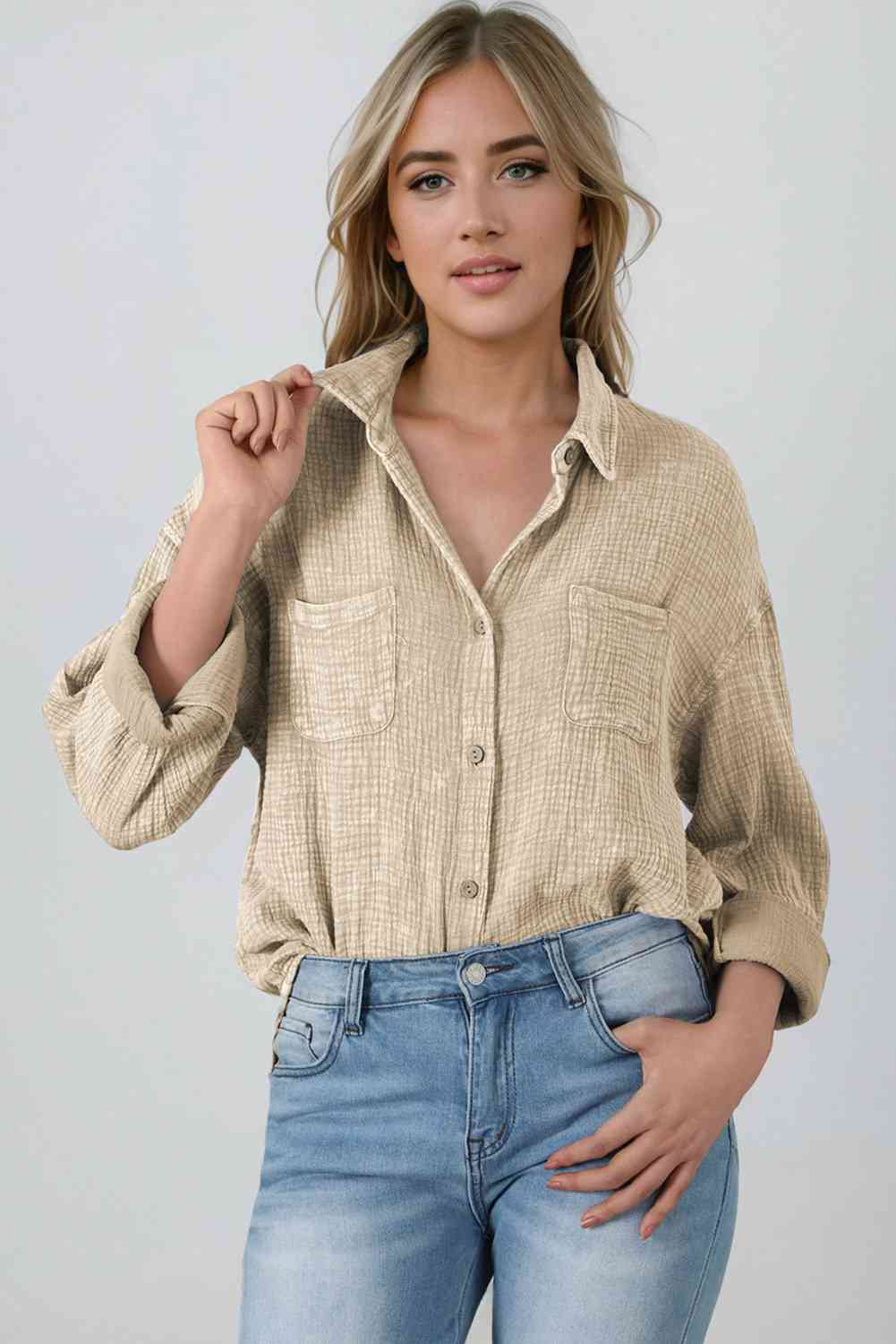 Blouse Textured with Buttons