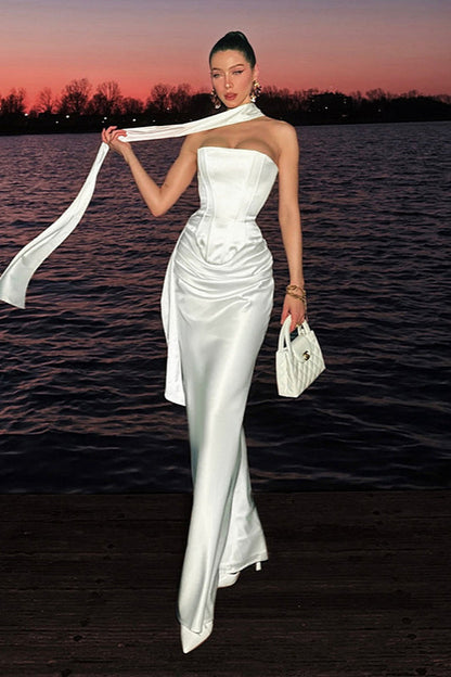 Slimming Square Neck Waist-Cinched Party  Dress