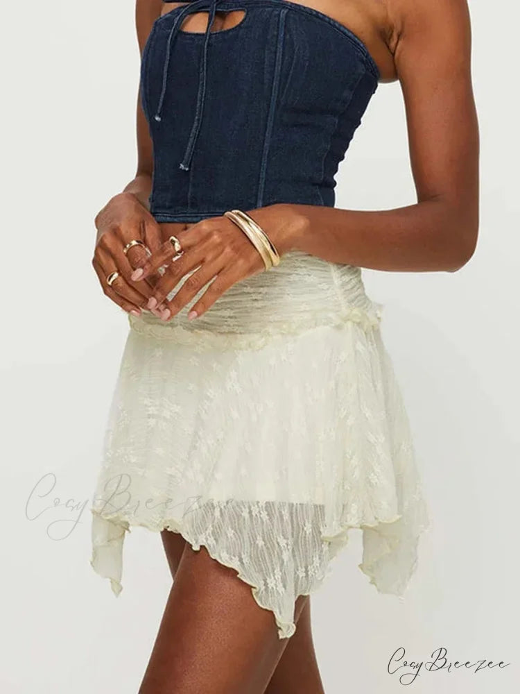Fairy Grunge Stacked Flounce Skirt skirts-250223
