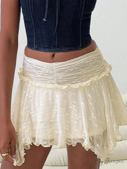 Fairy Grunge Stacked Flounce Skirt WHITE / S skirts-250223