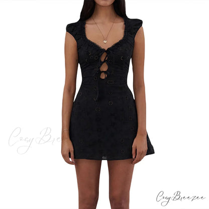 Fairy Spaghetti Strap Mini Dress Black9 / S minidress-250223