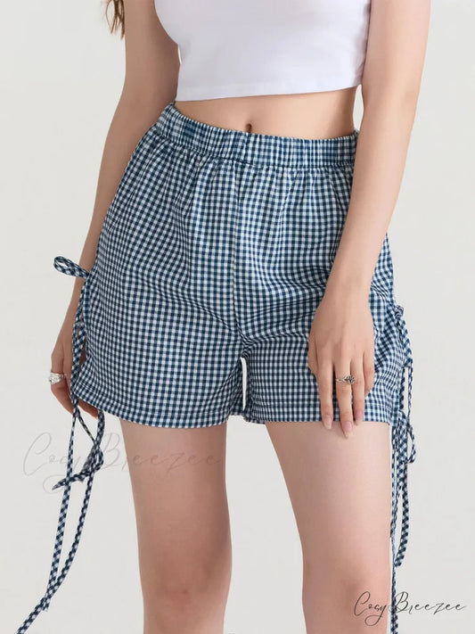 Fairycore Bowknot Loose Lounge Shorts grey / S short-250223