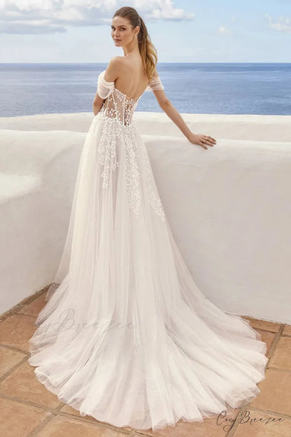 Fairytale Romance Graceful Off-the-Shoulder Wedding Dress