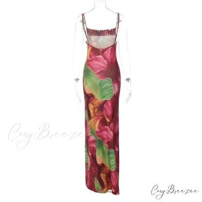 Fashion Backless Slip Maxi Dress