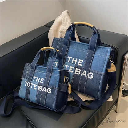 Fashion Denim Embroidery Crossbody Handbag handbag-250126