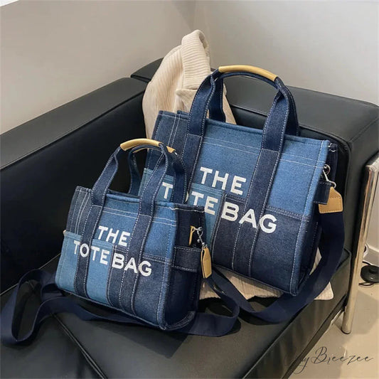 Fashion Denim Embroidery Crossbody Handbag handbag-250126