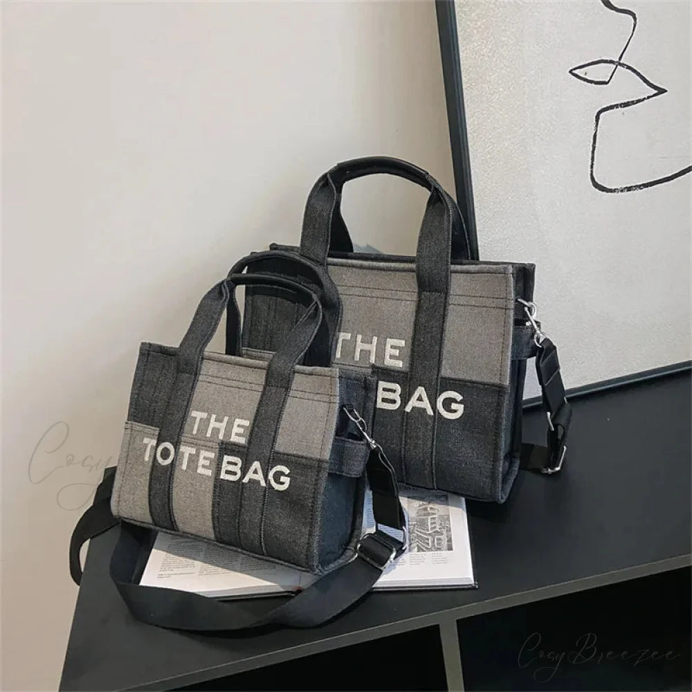 Fashion Denim Embroidery Crossbody Handbag handbag-250126