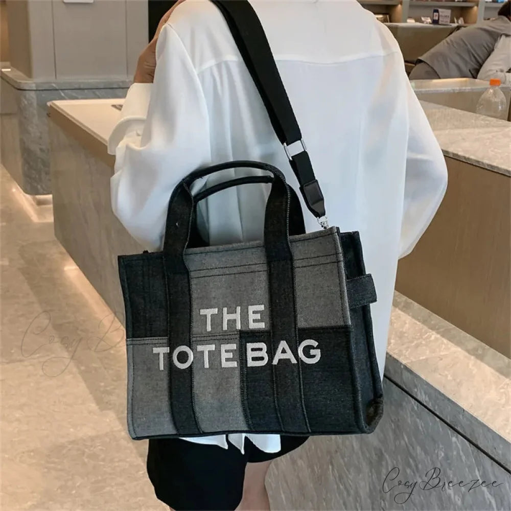Fashion Denim Embroidery Crossbody Handbag handbag-250126