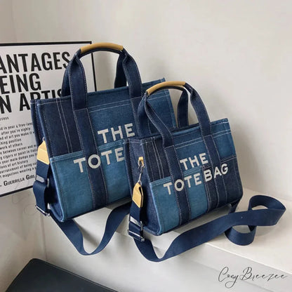 Fashion Denim Embroidery Crossbody Handbag Blue / 27x21x11cm handbag-250126