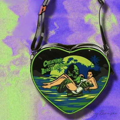 Fashion Gothic Y2k Heart Punk Mini Rock Grunge Crossbody Bag crossbody bag / 29x27x9 cm