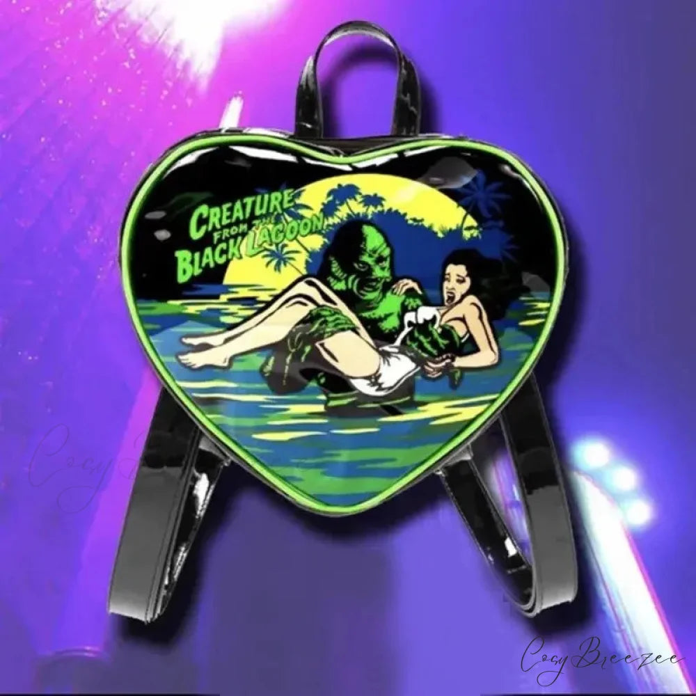 Fashion Gothic Y2k Heart Punk Mini Rock Grunge Crossbody Bag backpack / 29x27x9 cm