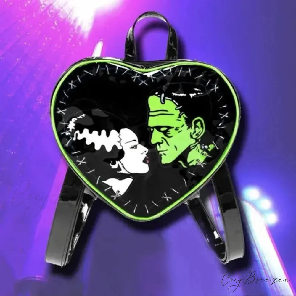 Fashion Gothic Y2k Heart Punk Mini Rock Grunge Crossbody Bag backpack1 / 29x27x9 cm