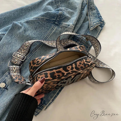 Fashion Leopard Print Letters Crossbody Bag Single Zip Leopard crossbody-250126