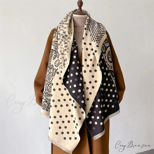 Fashion Print Pashmina Winter Scarf black2 scarf-241228