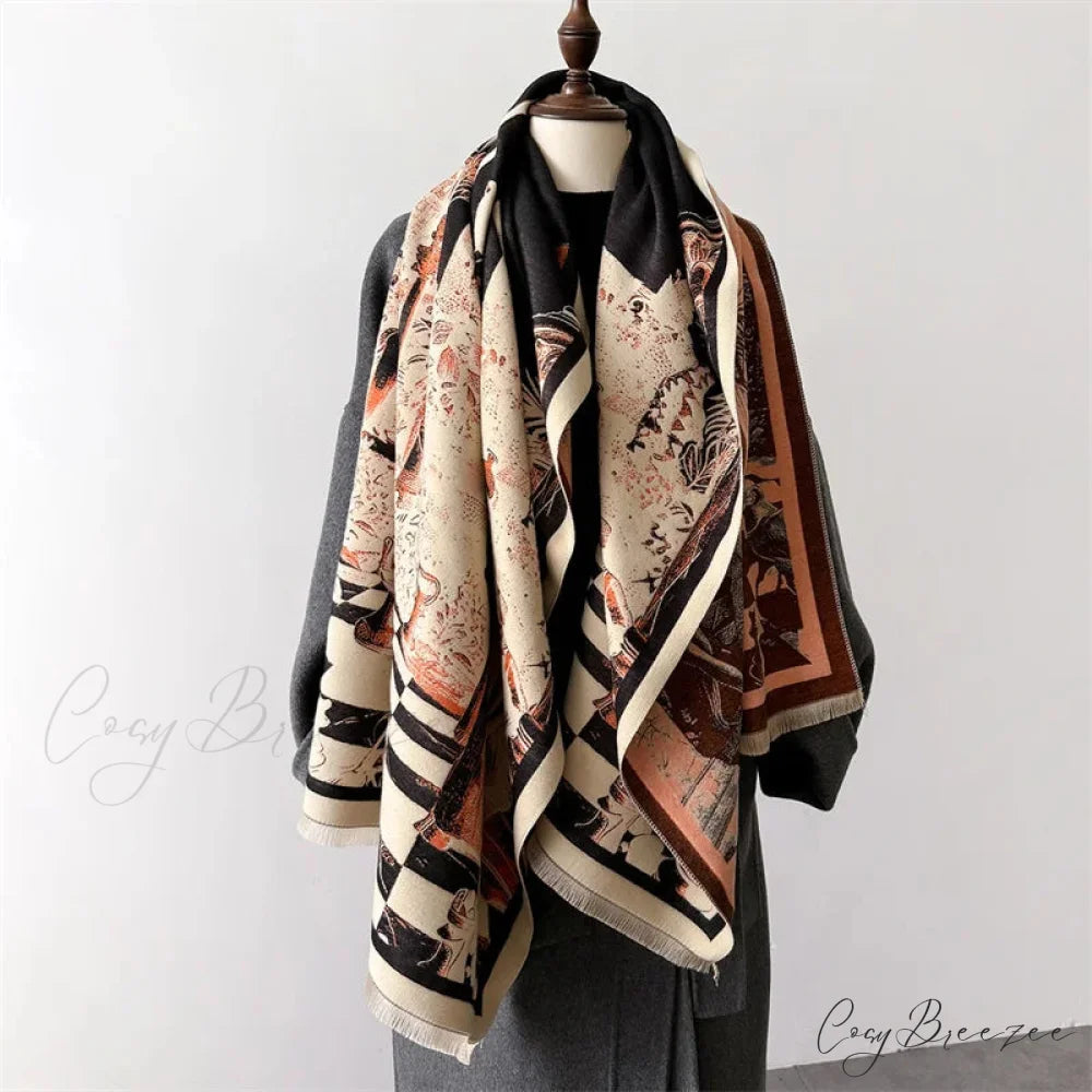 Fashion Print Winter Cashmere Shawl Scarf scarf-241228