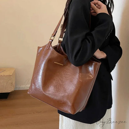 Fashion Straw Summer Beach Bag Brown shoulder-250126