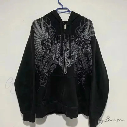 Fashion Trend Fleece Padded Zipper Hoodie black 7 / M hoodies-241228
