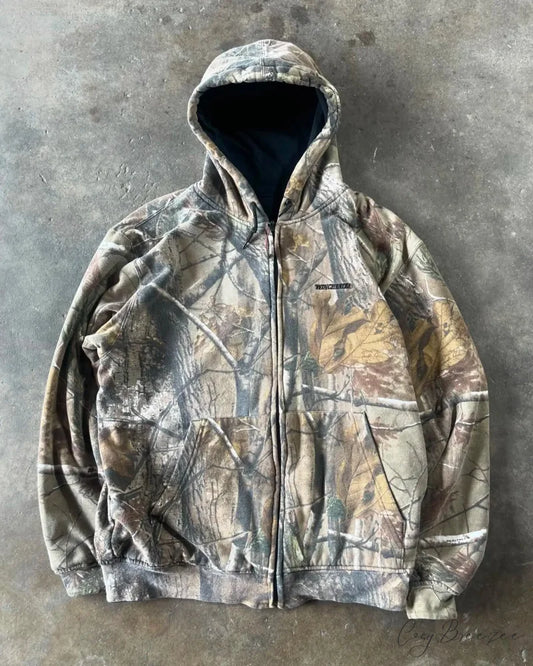 Fashion Trend Fleece Padded Zipper Hoodie white 3 / M hoodies-241228