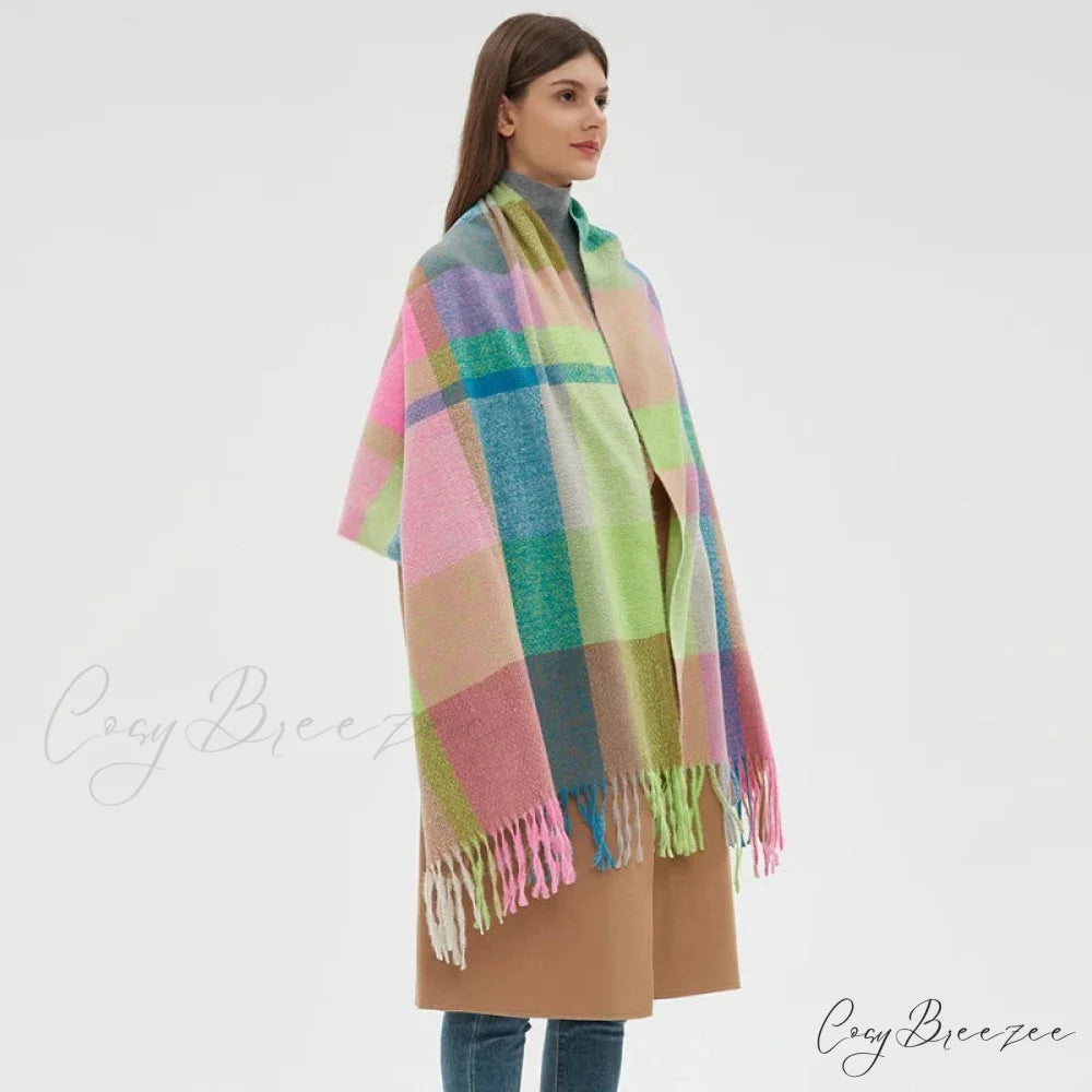 Fashion Warm Knit Cashmere Plaid Scarf scarf-241228
