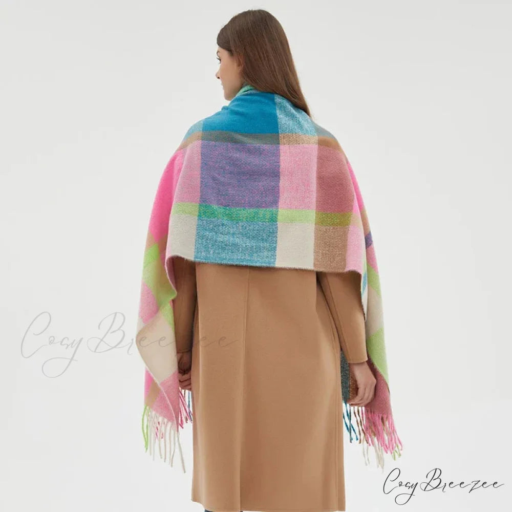 Fashion Warm Knit Cashmere Plaid Scarf scarf-241228